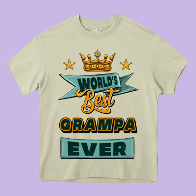 World's Best Grampa Ever Heavy Core Tee Designed By Jasminsmagicworld