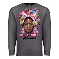 Charcoal Heather breast cancer warrior black woman Premium Sweatshirt - BarkalooDesign