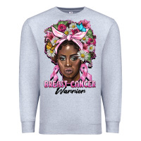 Heather Grey breast cancer warrior black woman Premium Sweatshirt - BarkalooDesign
