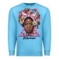 Ocean Blue breast cancer warrior black woman Premium Sweatshirt - BarkalooDesign