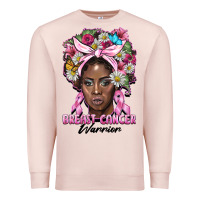 Pale Pink breast cancer warrior black woman Premium Sweatshirt - BarkalooDesign