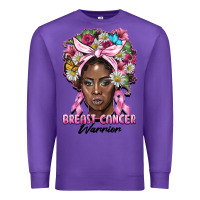 Purple breast cancer warrior black woman Premium Sweatshirt - BarkalooDesign