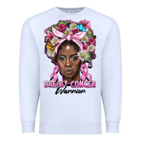White breast cancer warrior black woman Premium Sweatshirt - BarkalooDesign