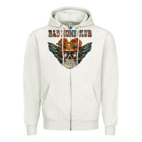Oatmeal Heather bad moms club Zipper Hoodie - RacoonDesign