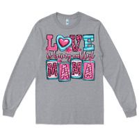 Heather Grey love is being called mama Long Sleeve Tee - OliviaCreatesArt