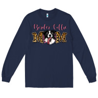 Navy Border Collie Mom Long Sleeve Tee - Jasminsmagicworld