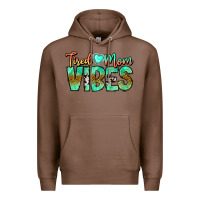 Chestnut Tired Mom Vibes Premium Hoodie - CowhideDigitalArt
