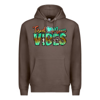 Coffee Tired Mom Vibes Premium Hoodie - CowhideDigitalArt
