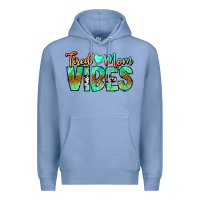 Colony Blue Tired Mom Vibes Premium Hoodie - CowhideDigitalArt