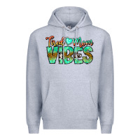 Heather Grey Tired Mom Vibes Premium Hoodie - CowhideDigitalArt