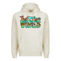 Oatmeal Heather Tired Mom Vibes Premium Hoodie - CowhideDigitalArt