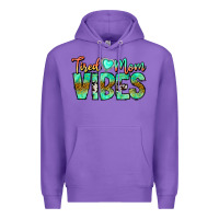 Purple Tired Mom Vibes Premium Hoodie - CowhideDigitalArt