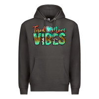 Smoke Tired Mom Vibes Premium Hoodie - CowhideDigitalArt