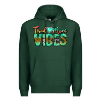 Sports Green Tired Mom Vibes Premium Hoodie - CowhideDigitalArt