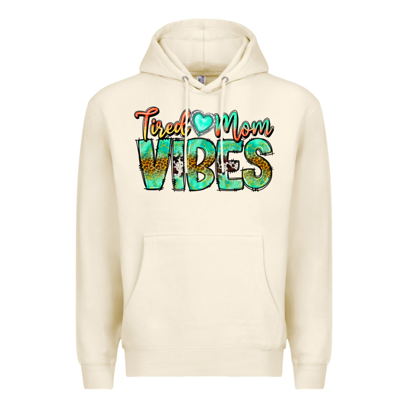 Tired Mom Vibes Premium Hoodie by CowhideDigitalArt | Teevron