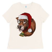 Bone christmas glasses heifer Ladies Tee - RanaPortraitStore