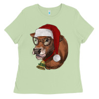 Matcha christmas glasses heifer Ladies Tee - RanaPortraitStore