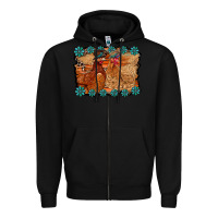 Black chicken western Zipper Hoodie - RacoonDesign