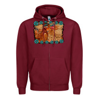 Burgundy chicken western Zipper Hoodie - RacoonDesign