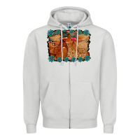 Dove Grey chicken western Zipper Hoodie - RacoonDesign