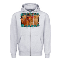 Heather Grey chicken western Zipper Hoodie - RacoonDesign