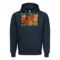 Navy chicken western Zipper Hoodie - RacoonDesign