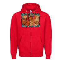 Red chicken western Zipper Hoodie - RacoonDesign