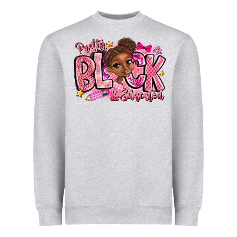 Pretty Black Educated Heavyweight Sweatshirt by CowhideDigitalArt | Teevron