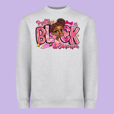 Pretty Black Educated Heavyweight Sweatshirt Designed By Cowhidedigitalart