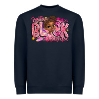 Navy Pretty Black Educated Heavyweight Sweatshirt - CowhideDigitalArt