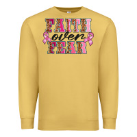 Antique Gold faıth over fear Premium Sweatshirt - BarkalooDesign