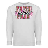 Dove Grey faıth over fear Premium Sweatshirt - BarkalooDesign