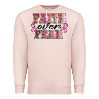 Pale Pink faıth over fear Premium Sweatshirt - BarkalooDesign