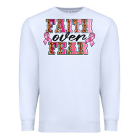 White faıth over fear Premium Sweatshirt - BarkalooDesign