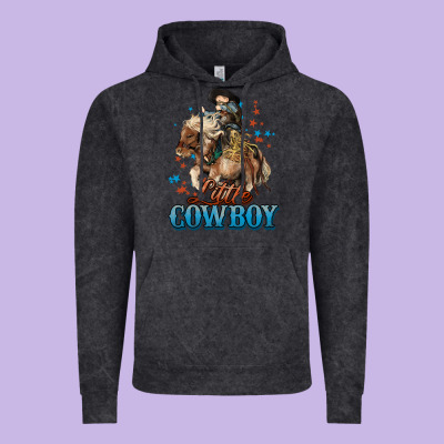 Little Cowboy Midilli Horse Kid Boy Vintage Hoodie Designed By Howdyjamesfarm
