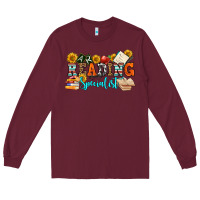Burgundy reading specialist olivia Long Sleeve Tee - OliviaCreatesArt