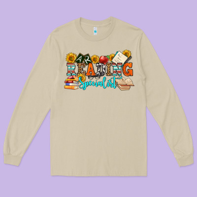 Reading Specialist Olivia Long Sleeve Tee Designed By Oliviacreatesart