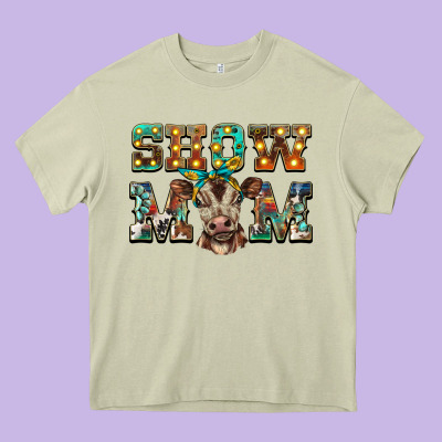 Show Mom Brown Calf Heavy Core Tee Designed By Barkaloodesign