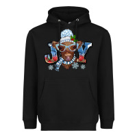 Black Christmas snow cow joy Heavyweight Hoodie - BarkalooDesign