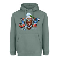 Sage Christmas snow cow joy Heavyweight Hoodie - BarkalooDesign