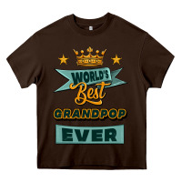 Chocolate Brown world's best grandpop ever Heavy Core Tee - Jasminsmagicworld
