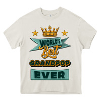 Cream world's best grandpop ever Heavy Core Tee - Jasminsmagicworld