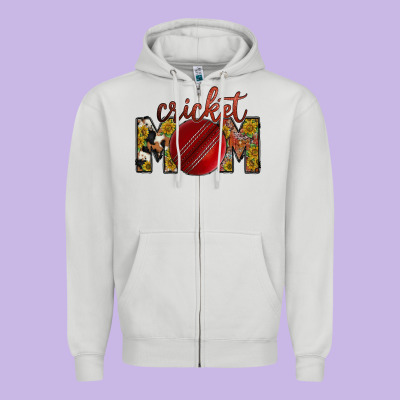 Cricket Mom Zipper Hoodie Designed By Racoondesign