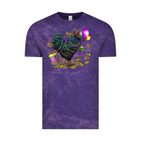 Cloud Purple mardi gras chicken Vintage Tee - CowGirlArtShop