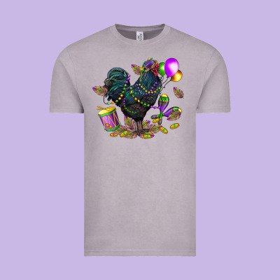 Mardi Gras Chicken Vintage Tee Designed By Cowgirlartshop