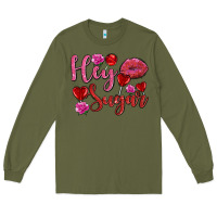 Army Green hey sugar with lips and candies olivia Long Sleeve Tee - OliviaCreatesArt