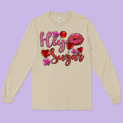 Hey Sugar With Lips And Candies Olivia Long Sleeve Tee Designed By Oliviacreatesart