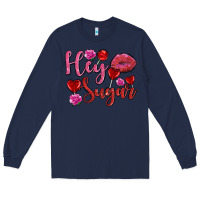 Navy hey sugar with lips and candies olivia Long Sleeve Tee - OliviaCreatesArt