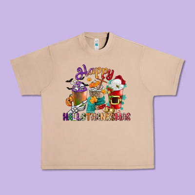 Hallothanksmas Coffee Cups Urban Heavy Tee Designed By Cowgirlartshop