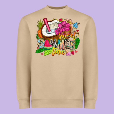 Summer Time Heavyweight Sweatshirt Designed By Cowhidedigitalart